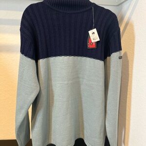 Vtg NorthPeak Men’s Ribbed Turtleneck Sweatshirt Dual-Tone Color Pullover Size L